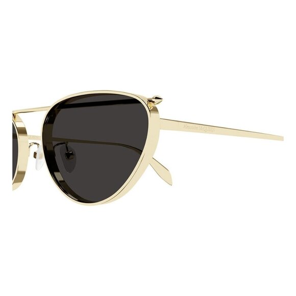 New ALEXANDER MCQUEEN Gold Cat Eye AM0424S 001 Sunglasses Women - Picture 3 of 3